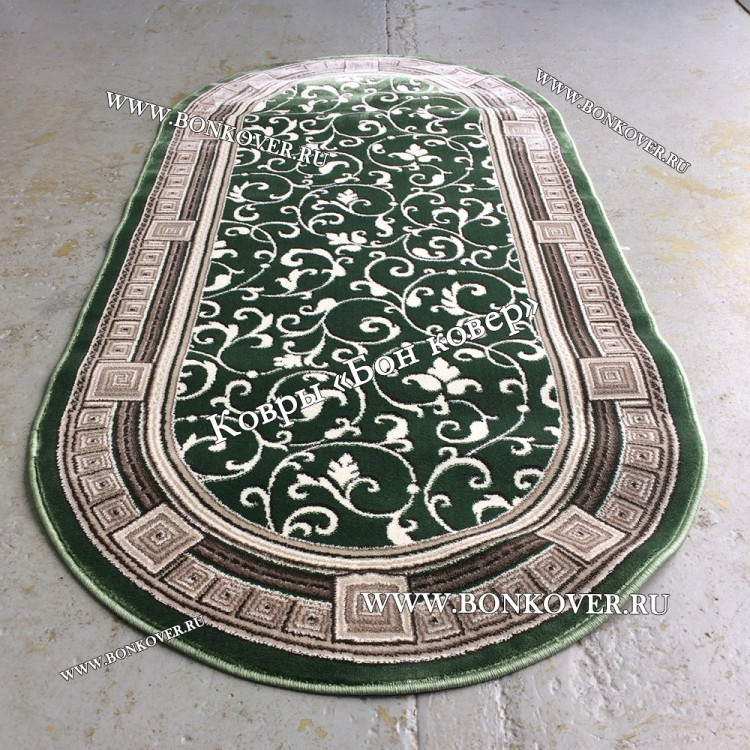 Зеленый Ковер Овал Дизайн 30870