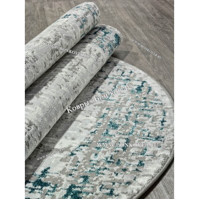 Современный ковер для комнаты 08 Бирюзовый Овал